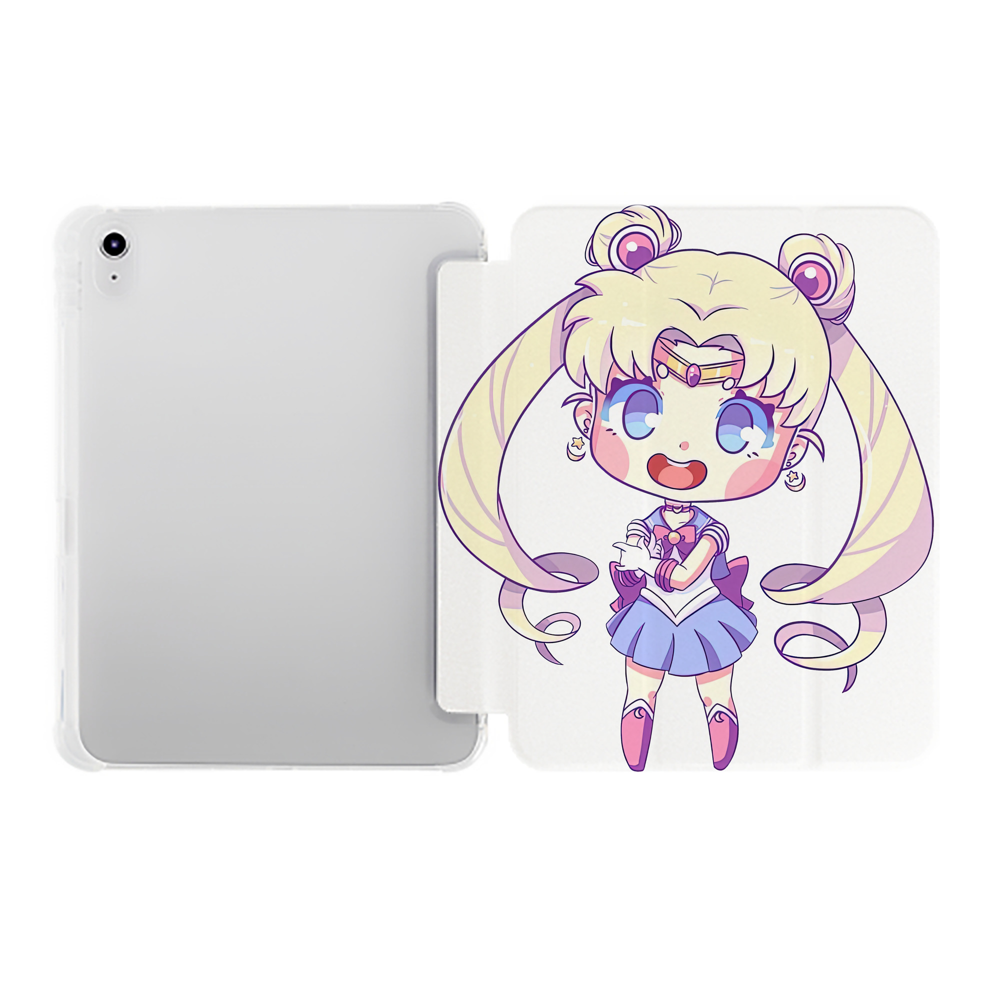（画像用） 美少女戦士セーラームーン 月野 うさぎ つきの うさぎ Sailor Moon Tsukino Usagi IPad ケース ペン収納付き 三つ折りスタンド PUレザー×シリコン 対応機種9.5/10.5/10.9インチ